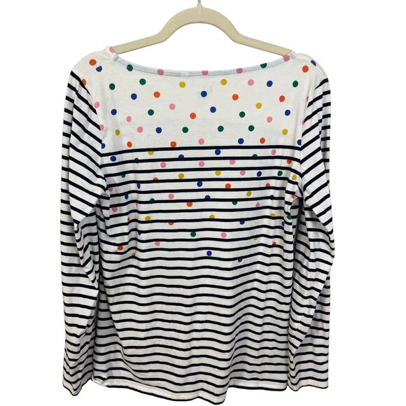 Boden Stripes Ahead of the Rest Breton Polka Dot Long Sleeve Boat Neck Tee 12 - Picture 2 of 4